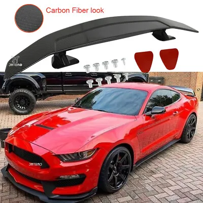 47  Rear Trunk Spoiler Lip Tail Wing W/Adhesive For Ford Mustang GT Carbon Look • $99.25