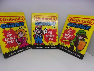 Nintendo Game Pack Trading Cards 1989 Topps 3 Sealed Packs! Mario Zelda Peach • $19.99