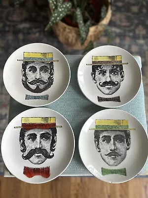 Mcm Vintage Set Of 4 Mr. D JSC  Plates Era Mustache/beard • $120