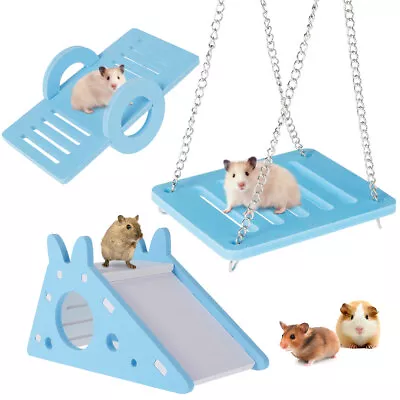 Hamster Play Toy Set Hideout House With Ladder Slide Swing Seesaw Animal Toys▸ • £6.48