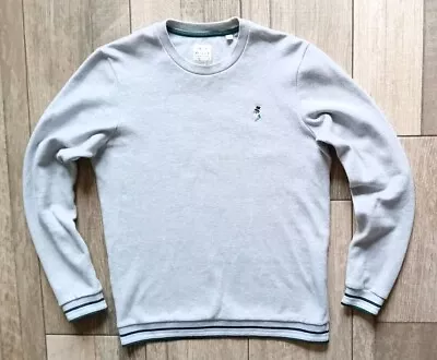 Men's Jack Wills Grey Lightly Textured Crew Neck Motif Sweatshirt - Size Small • £6.49