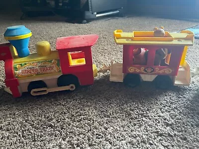 Vintage Fisher Price Circus Train With Some Animals & People 1973 • $24.98