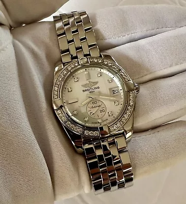 Breitling A37330 - Galactic 36 Automatic Swiss Made Diamond Bezel Unisex Watch! • $2999.99