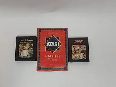 2 Games Atari 2600 Games Missile Command And Combat Cartridges With Catalog • $5.99