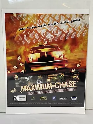 2003 Maximum Chase Xbox Video Game Print Ad/Poster Camaro Racing Car Art Funny! • $14.98