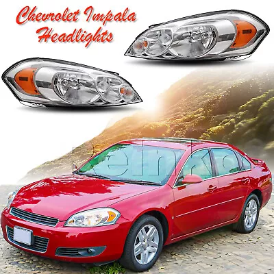 Fit For 2006-2013 Chevrolet Impala 2006-2007 Monte Carlo Chrome Headlights • $64.49