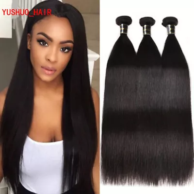 Peruvian Human Hair Extensions 150g/3Bundles Virgin Straight Hair Weave Bundles • $17.75