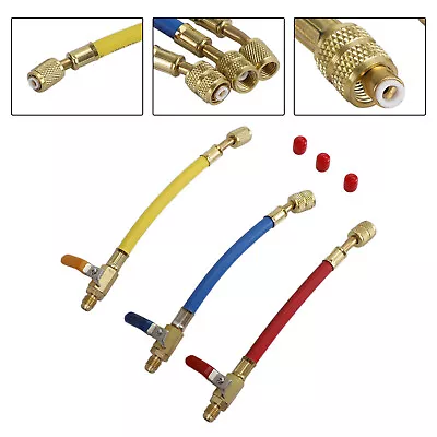 3Pcs R410A Charging Hose With Ball Valves For Refrigeration Air Condition HVAC U • £17.98