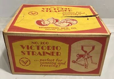 $125 • Buy Vintantonio Victorio 200 Aluminum Food Tomato Strainer Sauce Juicer Manual Box