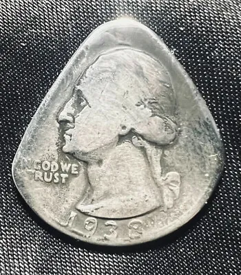 US Silver Quarter Guitar Pick Precious Metal Coin Pic • $24