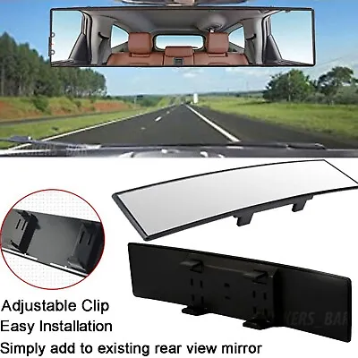 Car Universal 300MM Rear View Wide Angle Convex Clear Rearview Mirror Click On • $6.99
