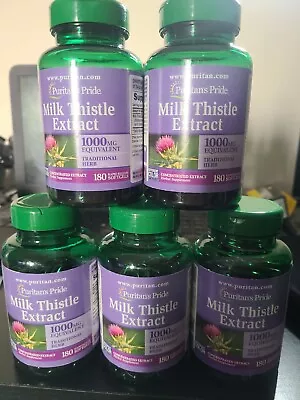 5 Lot Milk Thistle Extract 1000mg Antioxidant Anti-Inflammatory 900 Softgels   • $60