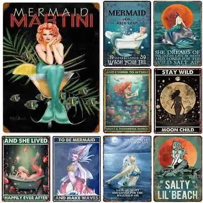Hot Mermaid Home Room Wall Metal Tin Signs  Vintage Tavern  Wall Decorative • $10.69