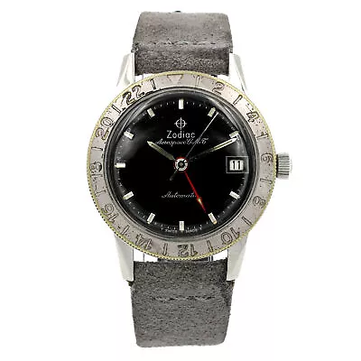 Zodiac Aerospace GMT Stainless Steel Men's Automatic Wristwatch #WB707-9 • $202.50