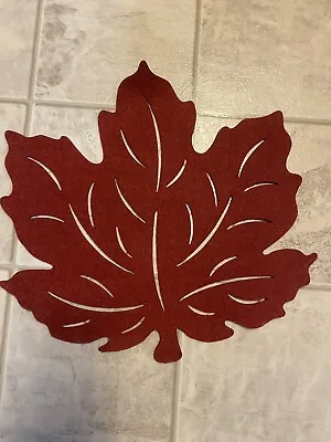 Euc!! Non Skid Fall Maple Leaf Table Placemats - Maroon  • $3