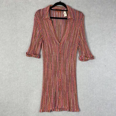 Vintage Missoni Dress Small Striped Shirt Stretch D65 • $194.29