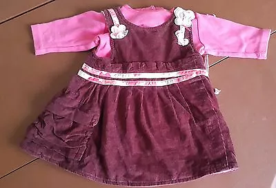 £19.32 • Buy Dress Velvet Bordeaux With Top Pink MARESE 1 Month