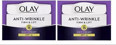£13.99 • Buy 2x50ml Olay Anti-Wrinkle Firm And Lift Anti-Ageing Day Moisturiser Cream SPF15 