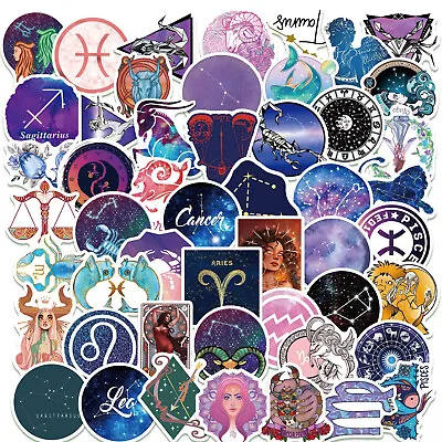 50pcs Star Signs Zodiac Horoscope Symbol Astrology Astrologer Stickers Graffiti • £4.99