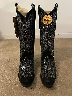 Corral C 3776 Black Overlay & Embroidery Western Boots 8 1/2M • $69.99