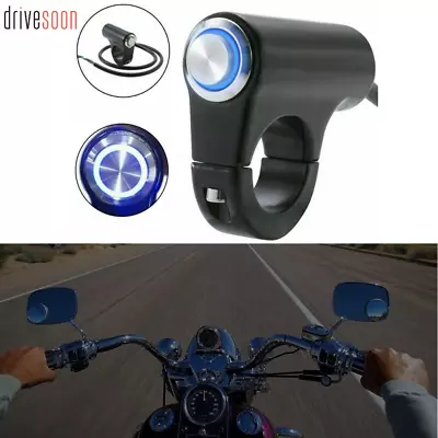 22mm Motorcycle Handlebar Switch Headlight Fog Light Push Button Waterproof 12V • $9.99