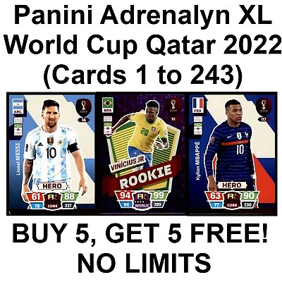 £1 • Buy Panini World Cup Qatar 2022 Adrenalyn XL (1 To 243) **Please Select Cards**