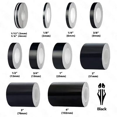 $9.95 • Buy BLACK Roll Vinyl Pinstriping Pin Stripe Car Motorcycle Line Tape Decal Stickers
