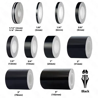 BLACK Roll Vinyl Pinstriping Pin Stripe Car Motorcycle Line Tape Decal Stickers • $8.45