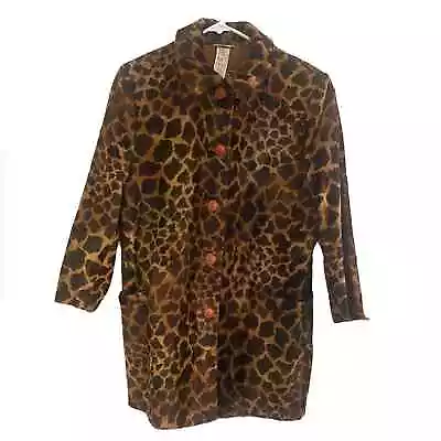 Vintage Versace Isolate Faux Fur Leopard Coat SZ. 40 • $399