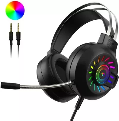 $29.99 • Buy Gaming Headset USB Wired LED Headphones Stereo With Mic For PC Desktop & Laptop