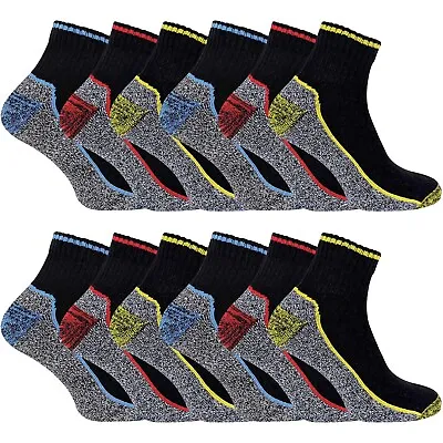 Mens Bamboo Work Socks Reinforced Toe Breathable Cotton Size 6-11uk Ankle Socks • £19.99