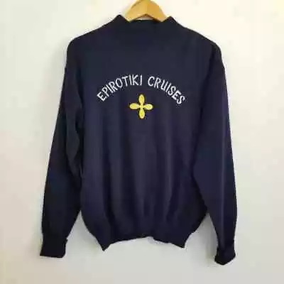 Vintage Epirotiki Cruises Navy Nautical Sweater Size Medium • $26.24