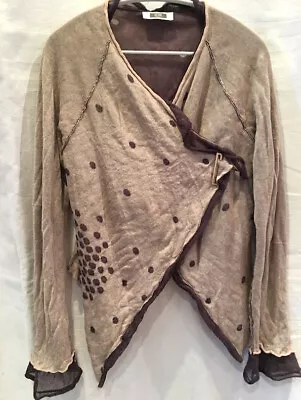 Crea Concept 12 Soft Purple Beige Top Cardigan -Double Mercerised Cotton Fab! • £45