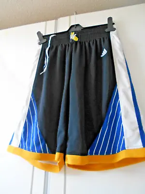 Adidas  NBA Men’s Black/ Blue Golden State Warriors Basketball Shorts  Sz Large • £9.99