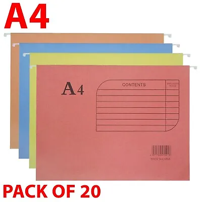 £13.95 • Buy A4 Suspension Files Storage In Filing Cabinet Hanging File Insert Tabs Set Of 20