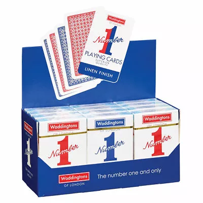 Waddington No.1 Playing Cards Red & Blue Decks | Display Of 12 Packs • £16.99