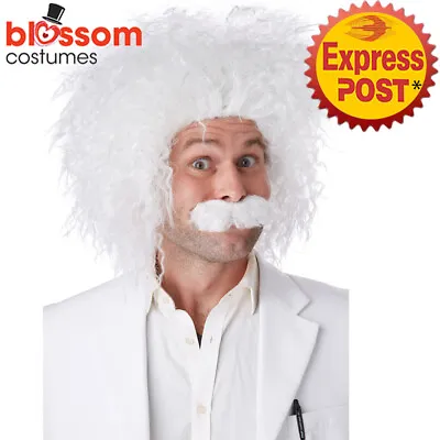 W587 E=MC2 Mad Man Scientist Einstein Wig Moustache Halloween Costume Party Hair • $17.34
