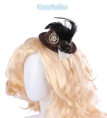 SN-A2-5 Brown Gothic Steampunk Mini Top Hat Vintage Victorian Costume Hats • $7.38