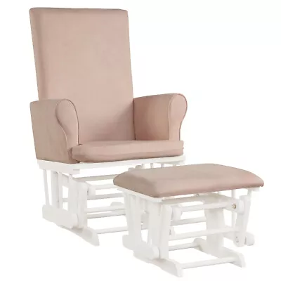 Baby Nursery Relax Rocker Rocking Chair Glider & Ottoman Set W/Cushion Pink • $177.99