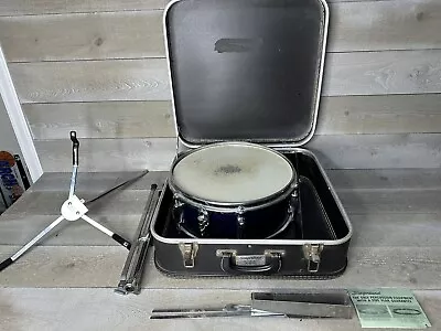 Vintage 1965 Slingerland Blue Sparkle 14” Snare Drum W/ Original Case & Stand • $350