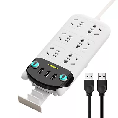 3 USB Charging Power Board 6 Way Outlets Socket Charger Ports Surge Protector • $17.57