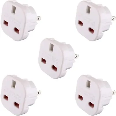 5 X UK To US Travel Adaptor Plug Suitable For Thailand USA Canada Mexico • £10.39