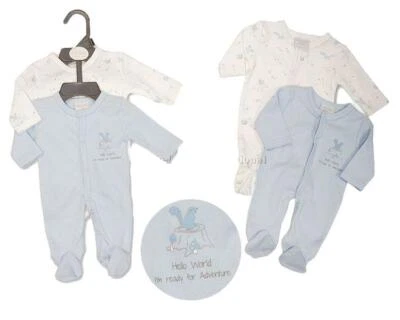 £10.99 • Buy BNWT Tiny Premature Baby Girls Or Boys Cotton Twin PK Of Sleep-suit 3-5 Lb 5-8lb