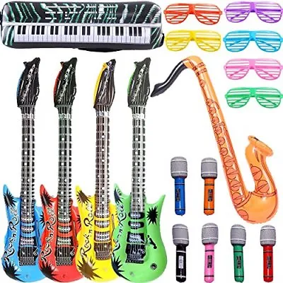 £20.52 • Buy Inflatable Rock Star Toy Set - 18 Pack Inflatable Party Props - 4 Inflatable