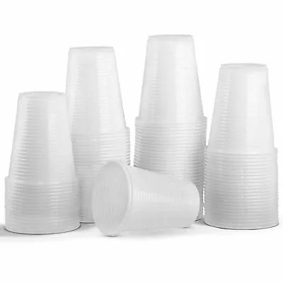 7oz Disposable White Plastic Cups Drinking Water Cups White Tumbler Vending Cup • £38.97