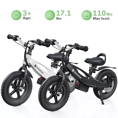 12'' Electric Balance Bike For Kids 3-8 Years Old Child Bicycles 150W Outdoor • $169.99