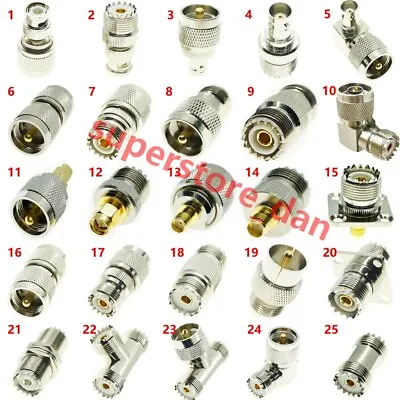 UHF TO BNC N SMA UHF SO-239 PL-259 Male Female RF Coax Connector Adapter • $2.84