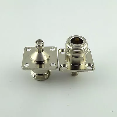 N Female To SMA Female Jack 4 Hole Flange Panel Mount Chassis RF Coaxial Adapter • $2.69