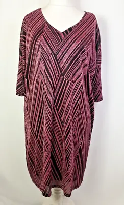 Capsule Pink Tunic Party Occasion Dress BNWT UK14 Short Sleeve Metallic E1450 • £14.99