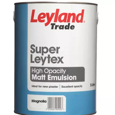 Leyland 5L Magnolia Matt Super Leytex High Opacity Ideal For New Plaster • £22.99